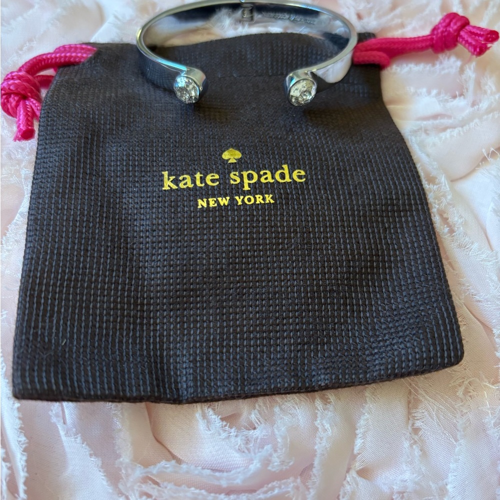 Kate Spade Silver Cuff with Crystal Accents